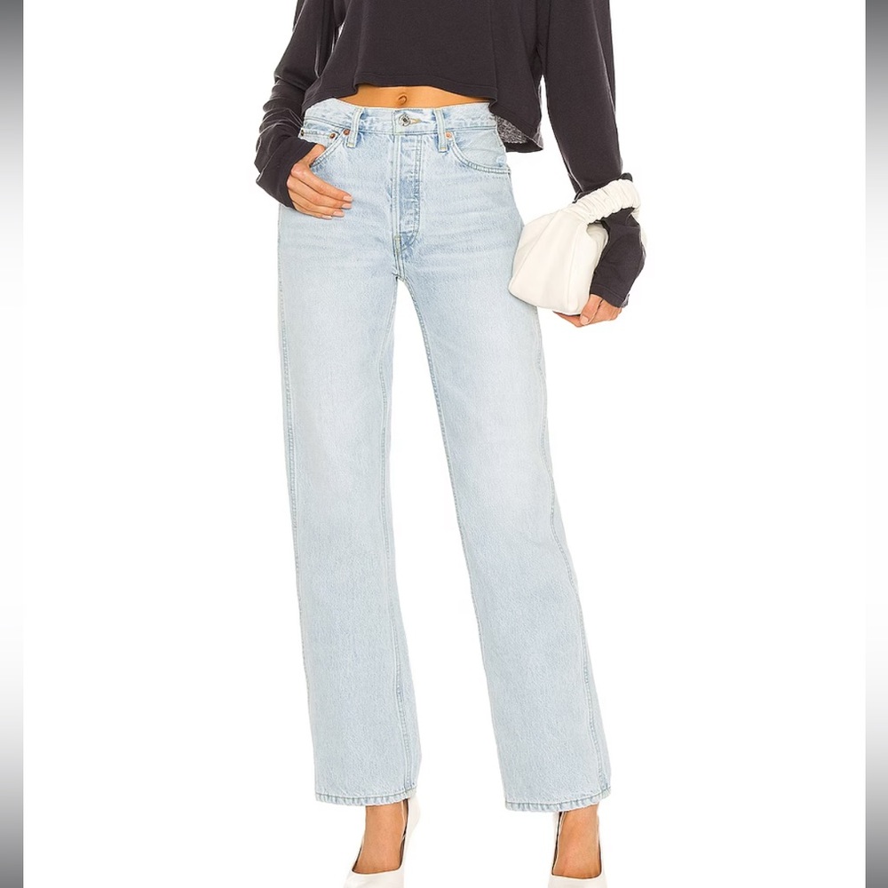 RE/DONE Originals 90s High Rise Loose in Perfect Light Indigo - Size 30